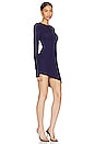view 2 of 5 Asymmetric Long Sleeve Mini Dress in Space Rib