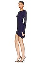 view 3 of 5 Asymmetric Long Sleeve Mini Dress in Space Rib