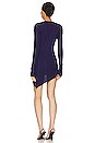 view 4 of 5 Asymmetric Long Sleeve Mini Dress in Space Rib