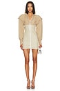view 2 of 4 Open Seam Zip Hoodie Dress in Taupe