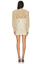 view 4 of 4 Open Seam Zip Hoodie Dress in Taupe
