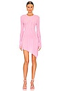 view 1 of 3 Asymmetric Long Sleeve Mini Dress in Pink