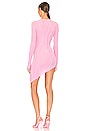 view 3 of 3 Asymmetric Long Sleeve Mini Dress in Pink