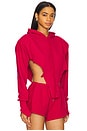 view 2 of 4 V Cut Hoodie in Radish Red