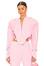 view 1 of 4 V Cut Zip Up Hoodie in Pink