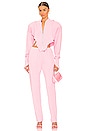 view 4 of 4 V Cut Zip Up Hoodie in Pink