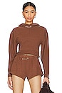 view 1 of 4 Mini Safety Pin Hoodie in Bark Terry