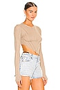 view 2 of 4 Asymmetric Long Sleeve Tee in Taupe
