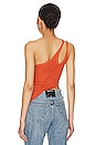 view 4 of 5 Asymmetric One Shoulder Tank in Fire Rib