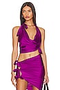 view 1 of 4 Tied Up Halter Top in Iridescent Fuscia