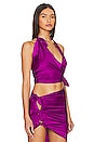 view 2 of 4 Tied Up Halter Top in Iridescent Fuscia