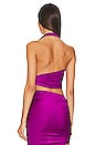view 3 of 4 Tied Up Halter Top in Iridescent Fuscia