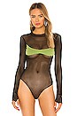 view 2 of 5 Mesh Bodysuit in Green