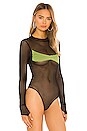 view 3 of 5 Mesh Bodysuit in Green