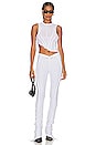 view 4 of 4 Asymmetric Sleeveless Top in White Rib