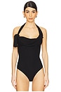 view 2 of 5 Tied Up Halter Bodysuit in Black