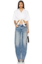 view 4 of 5 Tied Up Cropped Shirt in White Pin