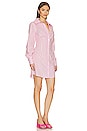 view 2 of 4 Slimmer Shirt Dress in Pink & Buttercream Stripe