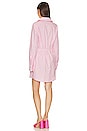 view 3 of 4 Slimmer Shirt Dress in Pink & Buttercream Stripe