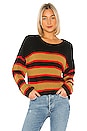 view 1 of 4 Ezra Striped Sweater in Black Amber Stripe