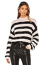 view 1 of 4 Sweet Tooth Striped Sweater in Light Pearl & Black Stripe