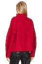 view 3 of 4 Warm Up Cable Sweater in Rouge