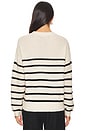 view 3 of 4 Warmer Days Crew Sweater in Toasted Almond Stripe