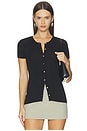 view 1 of 4 Soft Focus Ribbed Top in Black