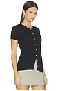view 2 of 4 Soft Focus Ribbed Top in Black