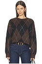 view 1 of 4 Argyle Crew Pullover in Espresso Argyle
