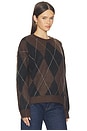 view 2 of 4 Argyle Crew Pullover in Espresso Argyle