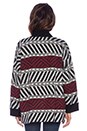 view 3 of 3 Graphic Loom Cardigan in Charcoal & Port