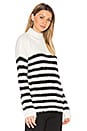 view 2 of 4 Oversized Mock Sweater in Black & Winter White Stripe