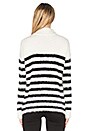 view 3 of 4 Oversized Mock Sweater in Black & Winter White Stripe