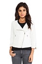 view 2 of 7 3/4 Sleeve Soft Moto Jacket in White