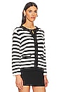 view 2 of 4 Knitted Jacket in Chalk & Black Stripe