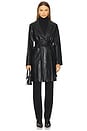 view 1 of 4 Vegan Leather Coat in Black