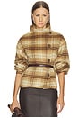 view 1 of 5 Avery Asymmetrical Jacket in Dark Bone Plaid