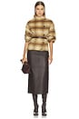view 6 of 5 Avery Asymmetrical Jacket in Dark Bone Plaid