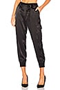 view 1 of 4 Precious Cargo Satin Jogger in Black