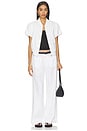 view 5 of 6 The Linen Marine Wide Leg Pant in White