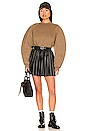 view 4 of 4 Leather Like Pleated Skirt in Black