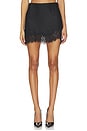 view 1 of 6 Everyday Satin Lace Mini Skirt in Black