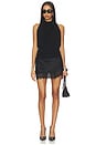 view 5 of 6 Everyday Satin Lace Mini Skirt in Black