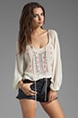 view 1 of 5 Embroidered Gypsy Top in Muslin