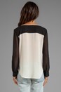 view 2 of 5 Modern Nomad Color Block Blouse en Ivory/Black in Ivory & Black