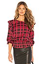 view 1 of 4 Millie Ruffle Blouse in Cherrywine Plaid