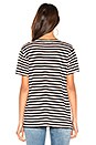 view 3 of 4 T-SHIRT SUTTER STRIPE LINEN in Dark Pink Fizz & Black Stripe