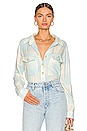 view 1 of 4 Boyfriend Crop Shirt in Purewater Plaid