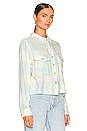 view 2 of 4 Boyfriend Crop Shirt in Purewater Plaid